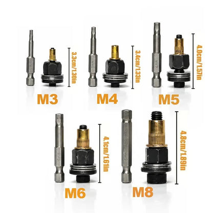 Klinkmoeradapterset voor Boormachines en Handmatige Bediening (M3-M8)