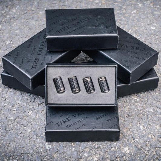 Koolstofvezel ventieldopjes banden – Lekvrije wielbeschermingsset