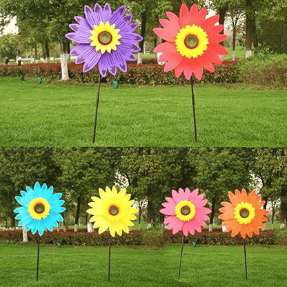 Kleurrijke zonnebloemwindmolen - voor decoratie in de tuin🌻