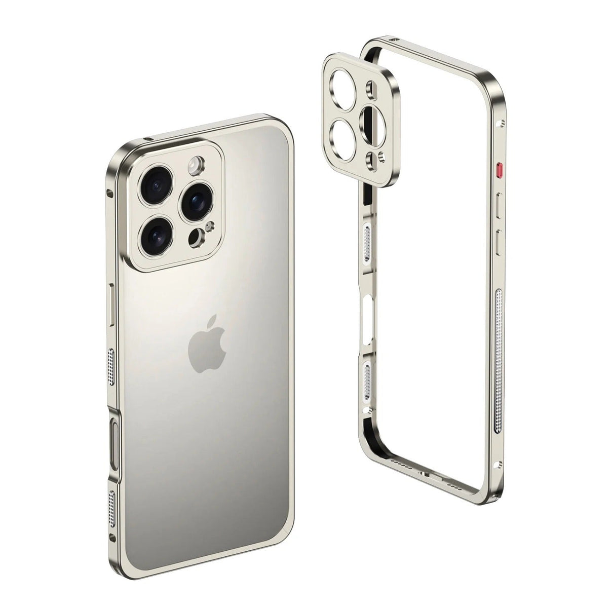 Metalen Bumper iPhone Hoesje met Camera Lens Bescherming en Transparante Achterkant