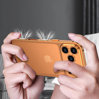 Metalen Bumper iPhone Hoesje met Camera Lens Bescherming en Transparante Achterkant