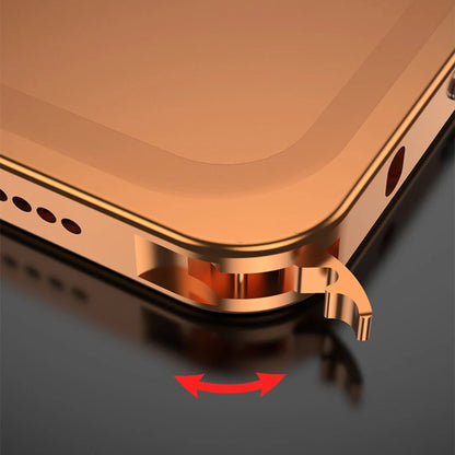 Metalen Bumper iPhone Hoesje met Camera Lens Bescherming en Transparante Achterkant