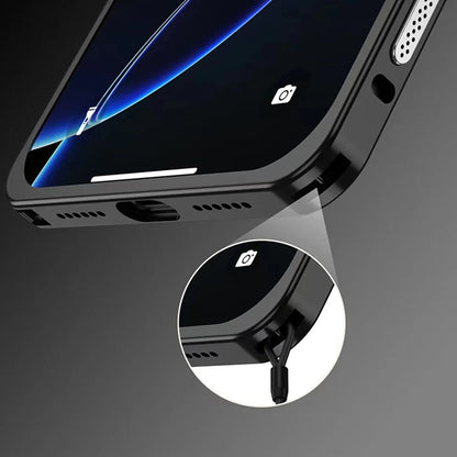 Metalen Bumper iPhone Hoesje met Camera Lens Bescherming en Transparante Achterkant
