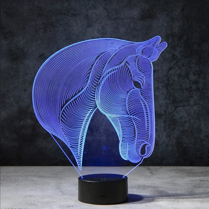 3D Paarden Lamp - Acrylglasplaat