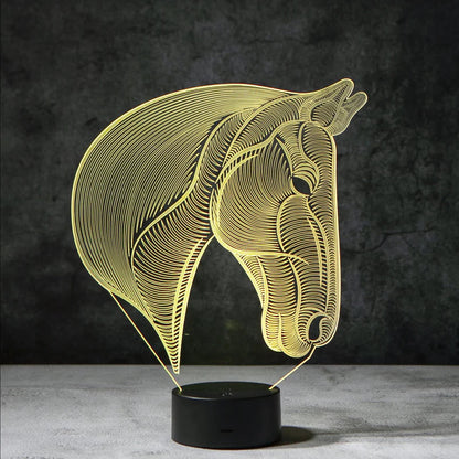 3D Paarden Lamp - Acrylglasplaat