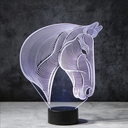 3D Paarden Lamp - Acrylglasplaat