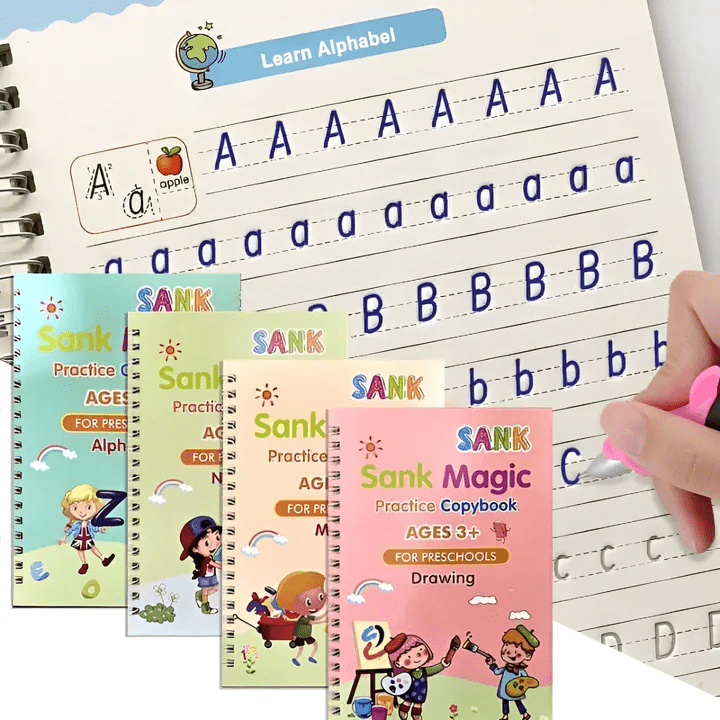 Herbruikbare Schrift Aanleerset | Inclusief 4 boeken, 1 pen en 10 navullingen