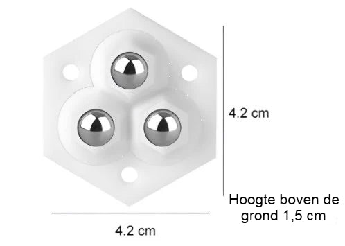 Universele Meubel-Wielen | 360° Roterende Kogelwielen | 4 Stuks