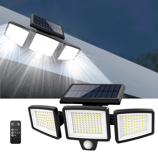 Bewegingssensor Outdoor Solar LED-wandlamp - 200 LED's, waterdicht