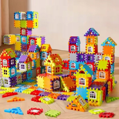 BlocksyTown™ – Magnetische bouwset met 320 onderdelen, inclusief ramen en deuren
