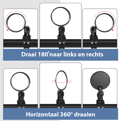 Achteruitkijkspiegel Voor Fietsers En Bromfietsers - 2 Stuks