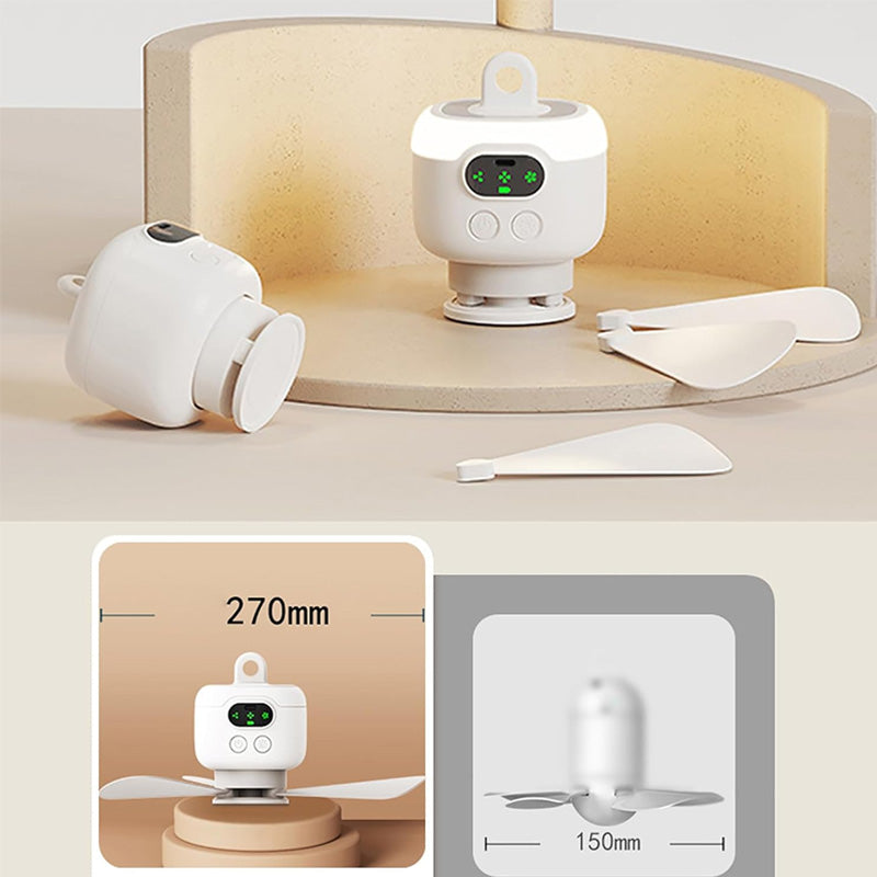 Oplaadbare Ventilator met LEDverlichting – Overal verkoeling en helder licht ✨