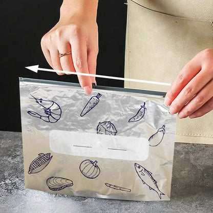 Herbruikbare Anti-Bacteriële Diepvrieszakjes Van Aluminiumfolie - 10 Stuks