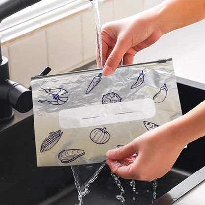 Herbruikbare Anti-Bacteriële Diepvrieszakjes Van Aluminiumfolie - 10 Stuks
