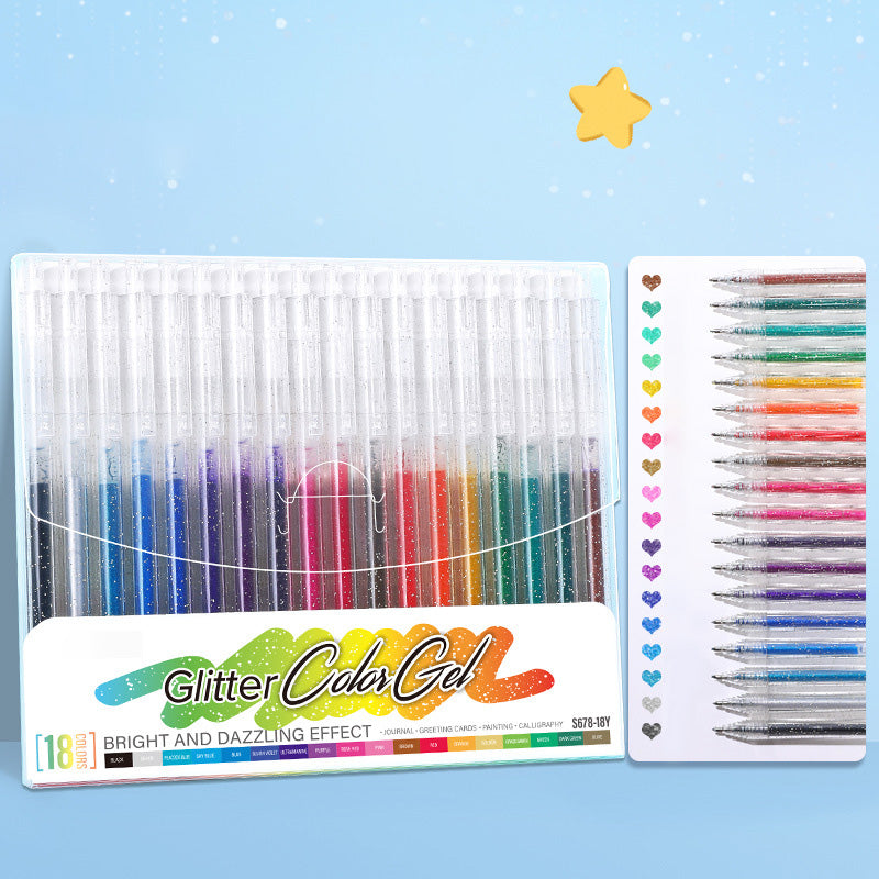 Vlekbestendige Glittergelpennenset