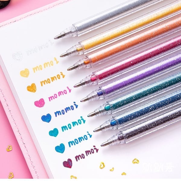 Vlekbestendige Glittergelpennenset