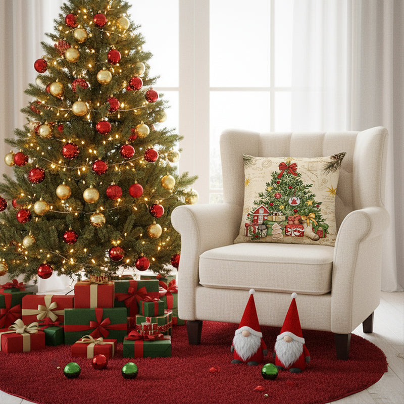 Kussenhoes met kerstmotief