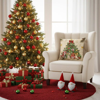 Kussenhoes met kerstmotief