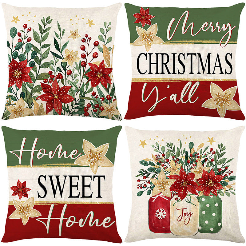 Kussenhoes met kerstmotief
