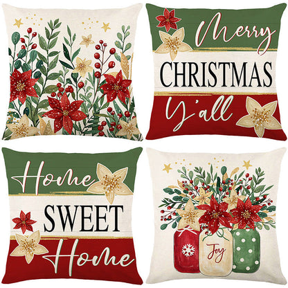 Kussenhoes met kerstmotief