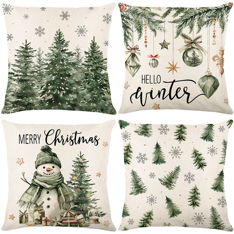 Kussenhoes met kerstmotief