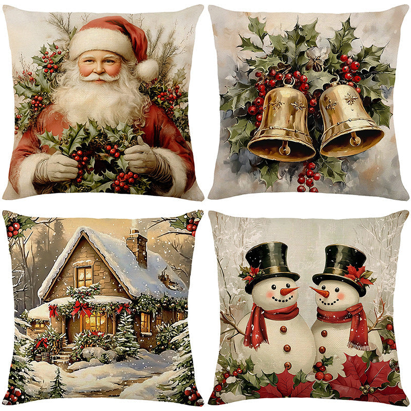Kussenhoes met kerstmotief
