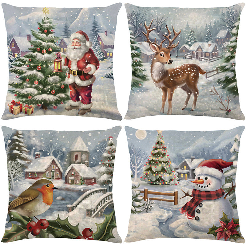 Kussenhoes met kerstmotief