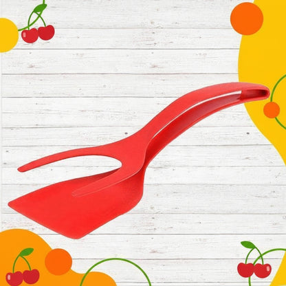 🥩 2-in-1 Spateltang – hittebestendig siliconen en antisliphandvat