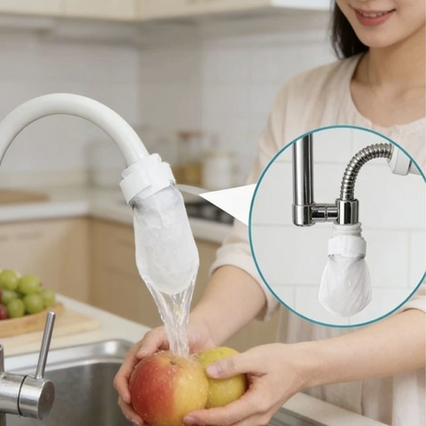 Katoenen Kraan Waterzuiveringsfilterzakjes - Incl. 50 Stuks + 10 Bandjes