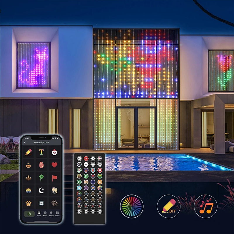 Smart LED-gordijnslinger - Eigen keuze lichtdesign via APP